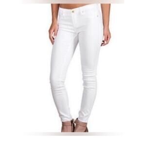 kate spade Slim White Skinny Jeans with Gold Hardware